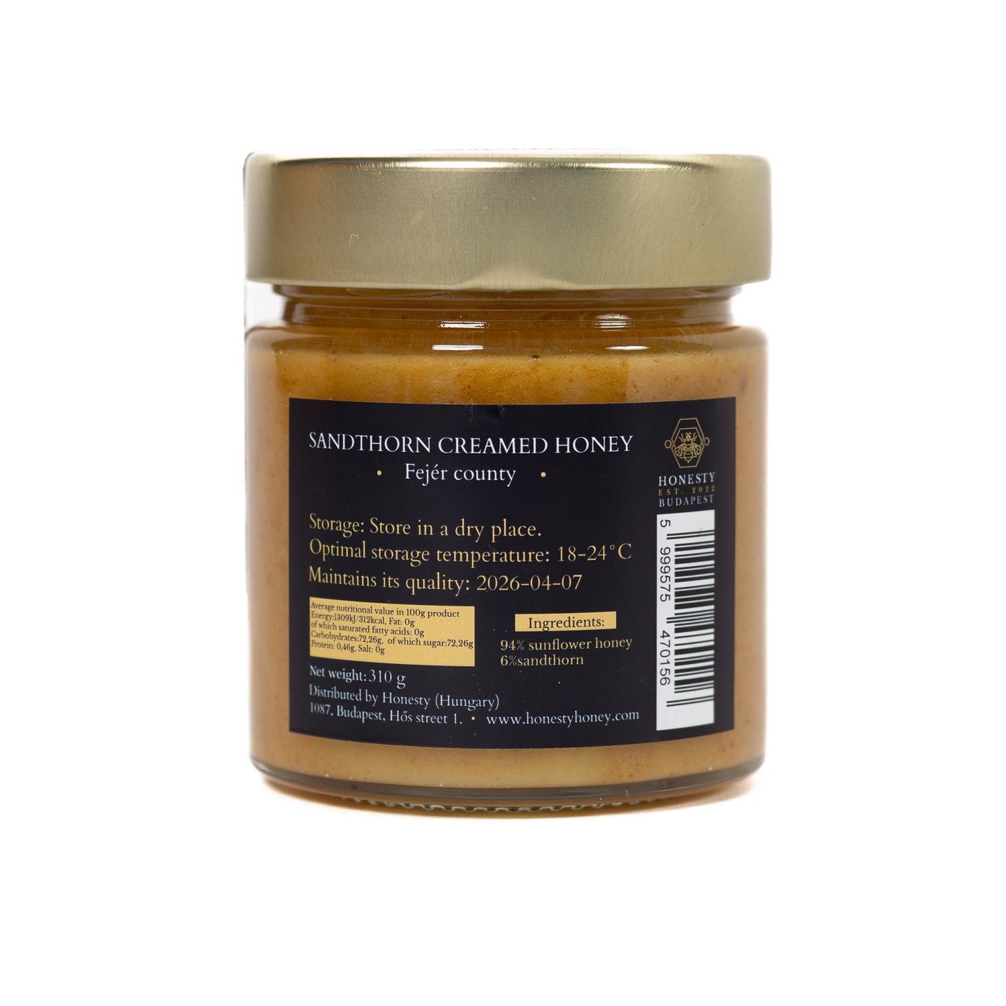Creamed honey with sandthorn 310g