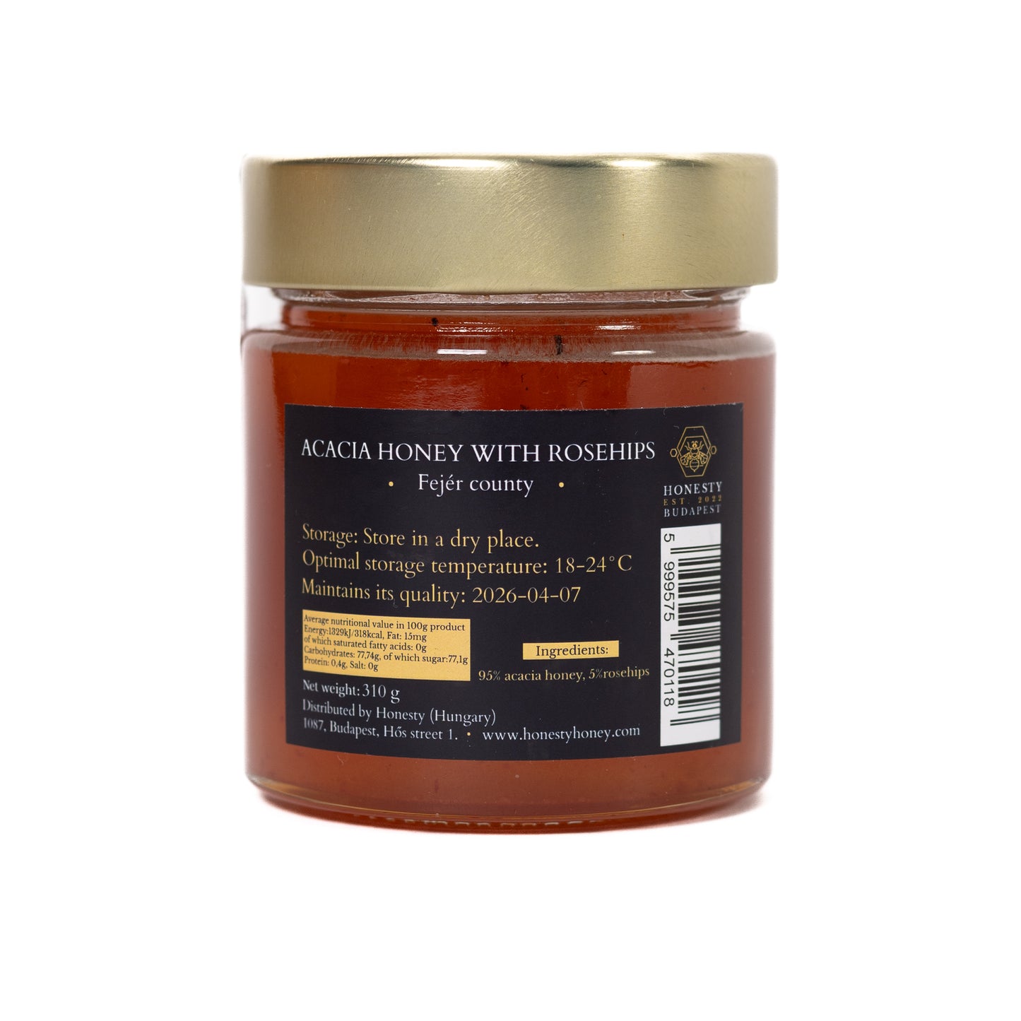 Acacia honey with rosehips 310g